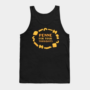 "Penne for your Thoughts" - pasta pun in yellow - Food of the World: Italy Tank Top